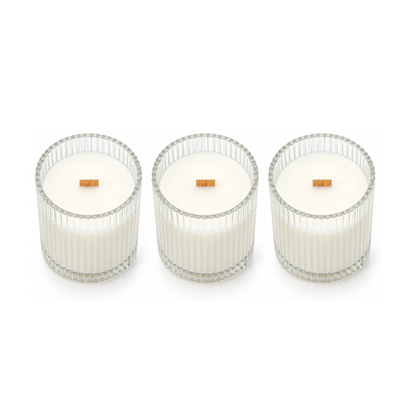 Hotelaire Ribbed Glass Candle 3-Pack