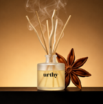 Holiday Reed Diffuser — Dirty Chai — 5 oz frosted glass with natural reeds — Urthy
