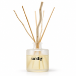 Urthy reed diffuser — 5 oz frosted glass bottle with natural reeds