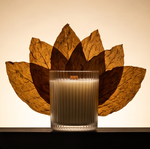 Holiday Ribbed Glass Candles — Cabin Embers — by Urthy