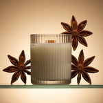 Holiday Ribbed Glass Candles — Dirty Chai — by Urthy