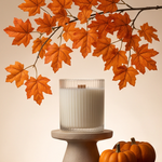 Holiday Ribbed Glass Candles — Pumpkin Crema — by Urthy