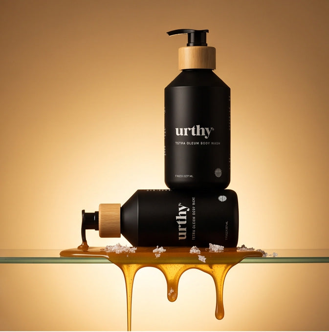 Holiday Tetra Oleum™ Shower Oil — Salted Caramel — by Urthy